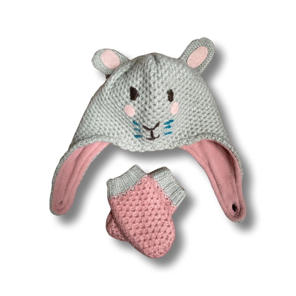 Mini Boden Novelty Hat and Mittens Set